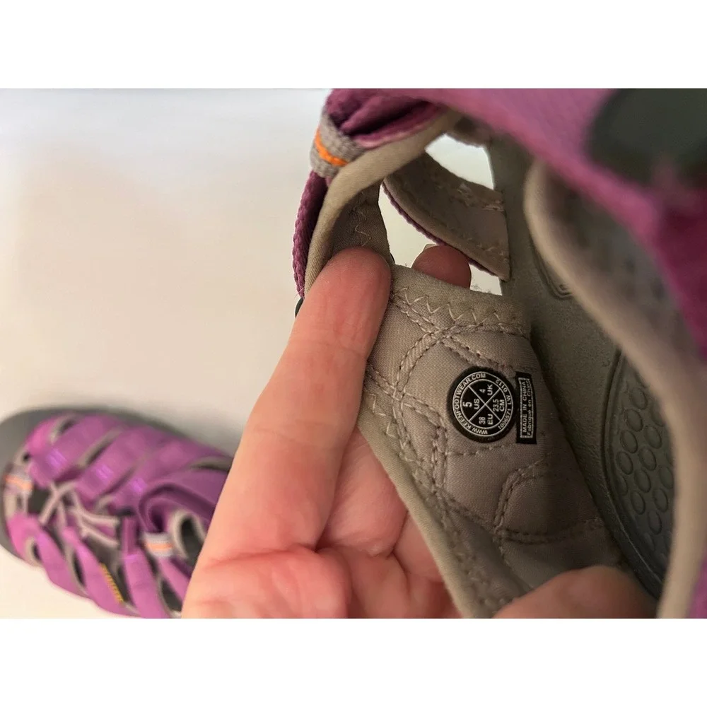 Keen Newport H2 Kids Waterproof Sandals Purple Grey Orange Size 5 Youth
